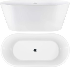 Voľne Stojaca Akrylová Vaňa 150 Moderná Obdĺžniková Biela Rea Milano