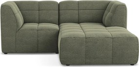 Zelená rohová pohovka z textílie buklé (pravý roh/s leňoškou) Aloha – Makamii