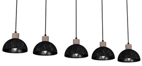 Luster na lanku ERIK 5xE27/60W/230V hnedá/čierna