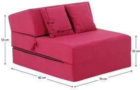 Skladacie kreslo/matrac PELOS, tmavo ružová