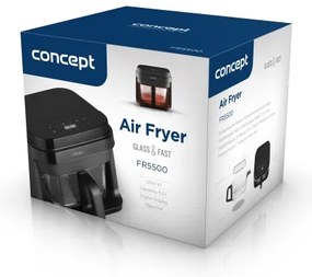 Concept FR5500 - Teplovzdušná fritéza GLASS &amp; FAST 5,5 l 1200W/230V čierna