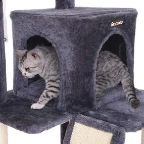 Škrabadlo pre mačky, mačací strom, 96 cm, tmavosivé