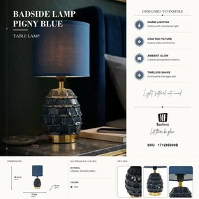 Stolná lampa Pigny 30,5 cm modrá