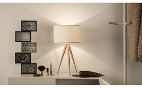 Biela stolová lampa Zuiver Tripod Wood