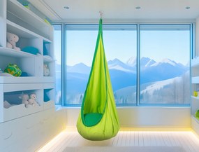 Dětské závěsné houpací křeslo NOKEL zelené