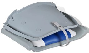 Lodné sedadlá 2 ks sklopné s operadlom a modro-bielym vankúšom 41x51x48 cm