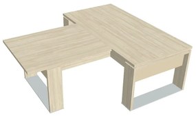 Stôl Verno+ S 200 x 220 cm s rokovacím prvkom, agát / vanilka