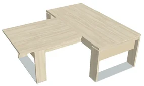 Stôl Verno+ S 200 x 220 cm s rokovacím prvkom, agát / vanilka