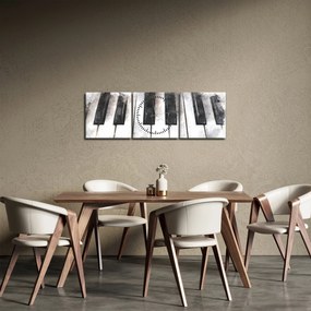 Obraz - Piano, aquarel (s hodinami) (90x30 cm)