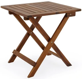 Casaria Odkladací stolík VITEK z akáciového dreva 46x46x46cm, hnedá