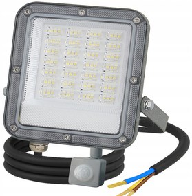 BERGE LED reflektor ODYN s pohybovým senzorom 50W - 4500lm - 4000K - IP66
