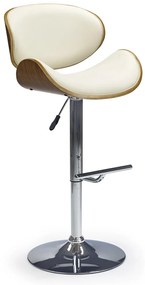 Barová stolička H-44 - orech / krémová / chróm