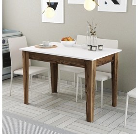 Jedálenský stôl (pre 4 osoby) Kloe (orech + biela). Vlastná spoľahlivá doprava až k Vám domov. 1088953