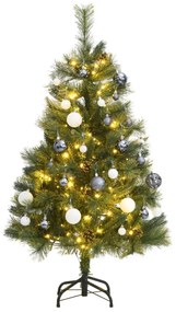 Umelý výklopný vianočný stromček 150 LED a sada gúľ 150 cm 3210198
