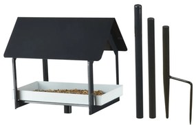 Antracitovosivá kovová vtáčia búdka so zapichovadlom Esschert Design, výška 126 cm