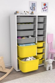 Organizér na hračky Dremonka 7 (biela + sivá + žltá). Akcia -18%. Vlastná spoľahlivá doprava až k Vám domov. 1124308