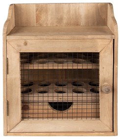 Hnedá antik drevená skrinka na vajíčka - 30*14*36 cm