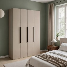 Moderná šatníková skriňa NICEA 160 – Hlínová béžová