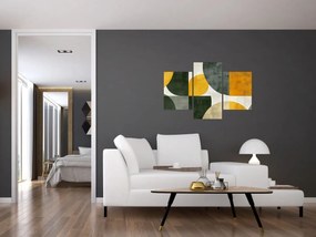 Obraz - Abstrakcia v olivovej farbe (90x60 cm)