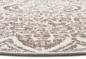 Mujkoberec Original, Kusový koberec Mojkoberec Original Nora 105453 Linen kruh – na von aj na doma, 200x200 (priemer) kruh, hnedá, chodba / predsieň