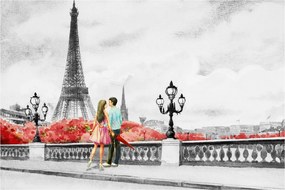 Obraz - Milenci v Paríži (90x60 cm)