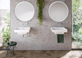 Rea Rea, LED kúpeľňové zrkadlo v kovovom ráme 70cm MMJ, brúsená oceľ, HOM-06506