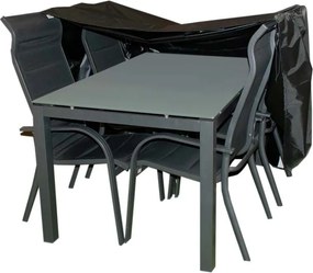 Doppler Ochranný obal na stôl 180 x 100 cm + 4 kreslá polohovacie, stohovacie