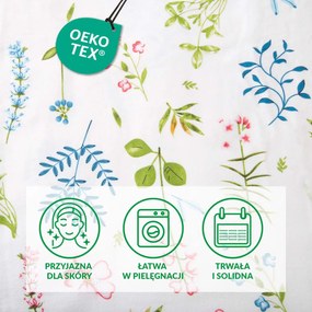 FLANELOVÉ OBLIEČKY FLANELOVE 180X200 CM, 2KS 70X80 CM KVETY