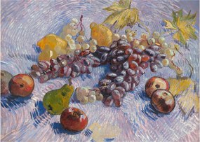 Sklenený obraz - Vincent van Gogh, Grapes, Lemons, Pears, and Apples, reprodukcia (70x50 cm)