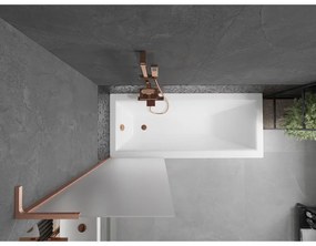 Mexen Next L, 1-krídlová vaňová zástena 60 x 150 cm, 6mm sklo námraza, medený profil, 895-060-000-03-30-65