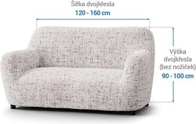 Bielastické poťahy VITTORIA smotanová dvojkreslo (š. 120 - 160 cm)
