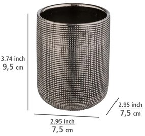 Keramický téglik na zubné kefky v striebornej farbe Rivara – Wenko