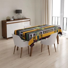 Sablio Obrus Lisabonské historické električky Zelený Pattern - 130x130 cm