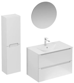 Kúpeľňová zostava s umývadlom vrátane umývadlovej batérie, vtoku a sifónu Naturel Stilla biela lesk KSETSTILLA006