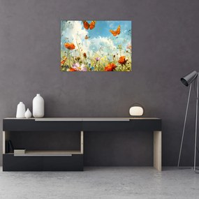 Obraz - Motýle na letnej lúke (70x50 cm)