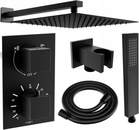 Mexen Cube DR02 podomietková sprchová sada s dažďovou hlavicou 30 cm, čierna - 77502DR0230-70
