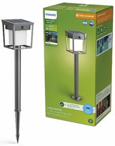 Philips Blaise UltraEfficient solárny LED stĺpikso senzorom antracit, 1,5 W, 250/20 lm, 3000 K
