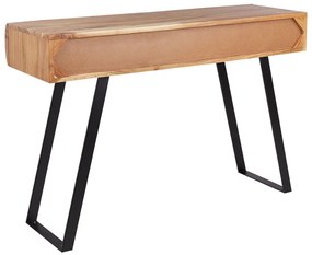Konzolový stolík z akáciového dreva s 2 zásuvkami svetlé drevo ANTIGO Beliani