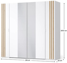Spálňová zostava Frens (biela + dub artisan). Vlastná spoľahlivá doprava až k Vám domov. 1119619
