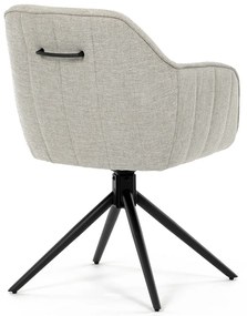 Autronic - Židle jídelní a konferenční, krémová látka, černé kovové nohy, otočný mechanismus - HC-536 CRM2 AKCE