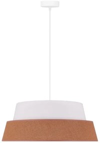 Duolla - Luster na lanku GALAXY 1xE27/15W/230V pr. 50 cm hnedá/biela