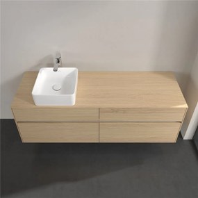 VILLEROY &amp; BOCH Collaro závesná skrinka pod umývadlo na dosku (umývadlo vľavo), 4 zásuvky, 1600 x 500 x 548 mm, Nordic Oak, C05000VJ