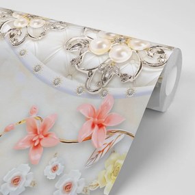 Samolepiaca tapeta luxusné kvetinové šperky - 150x100