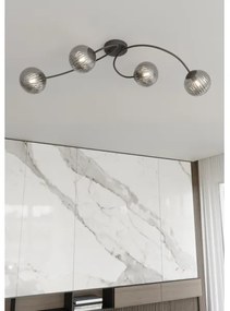 Prisadený luster VIBRA 4xE14/10W/230V čierna/šedá
