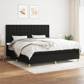 Boxspring posteľ s matracom čierna 200x200 cm látka 3142683