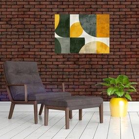 Obraz - Abstrakcia v olivovej farbe (70x50 cm)