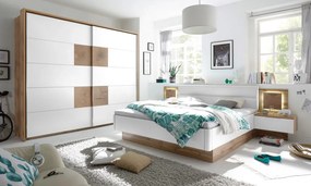 Posteľ s nočnými stolíkmi Capri 180x200 cm, dub wotan/biela