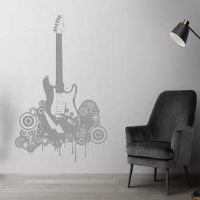 Veselá Stena Samolepka Elektrofonická gitara Farba: modrá, Veľkosť: 60 x 37 cm