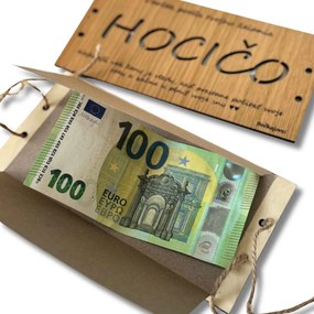 SENTOP | Drevená obálka na peniaze HOCIČO – originálny a vtipný darček | SENTOP PR0552