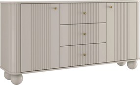 Komoda Vespera 160 cm so zásuvkami - kašmírová / zlatá / kašmírové nohy